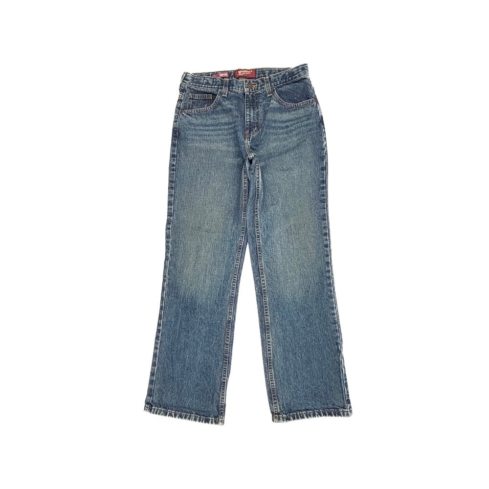 Arizona Bootcut Adjustable Waist Boys size 18 Dark Wash Blue Denim Jeans